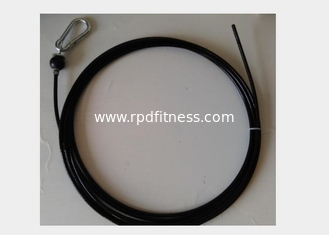 China Black Gym Wire Rope , Nylon Coated Steel Cable For Commercial Fitness Clubs supplier