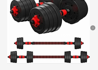 China Black Adjustable 10kgs Rubber Coated Cement Dumbbell supplier